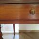 minister's desk - 2 drawers - solid wood - faux leather writing pad - Louis Philippe
