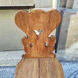 1960s solid wood folk chair