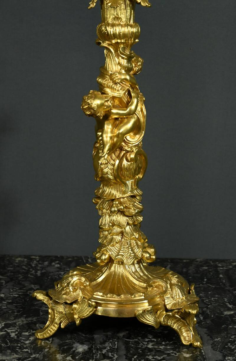 Bronze Candelabra, after J-A. Meissonnier, Rococo style, Napoleonic era