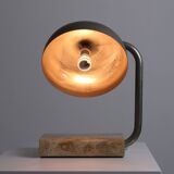 Travertine and chromed metal table lamp by Paolo Salvi, 1960s