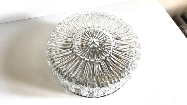 Semi-crystal ceiling lamp design german vintage
