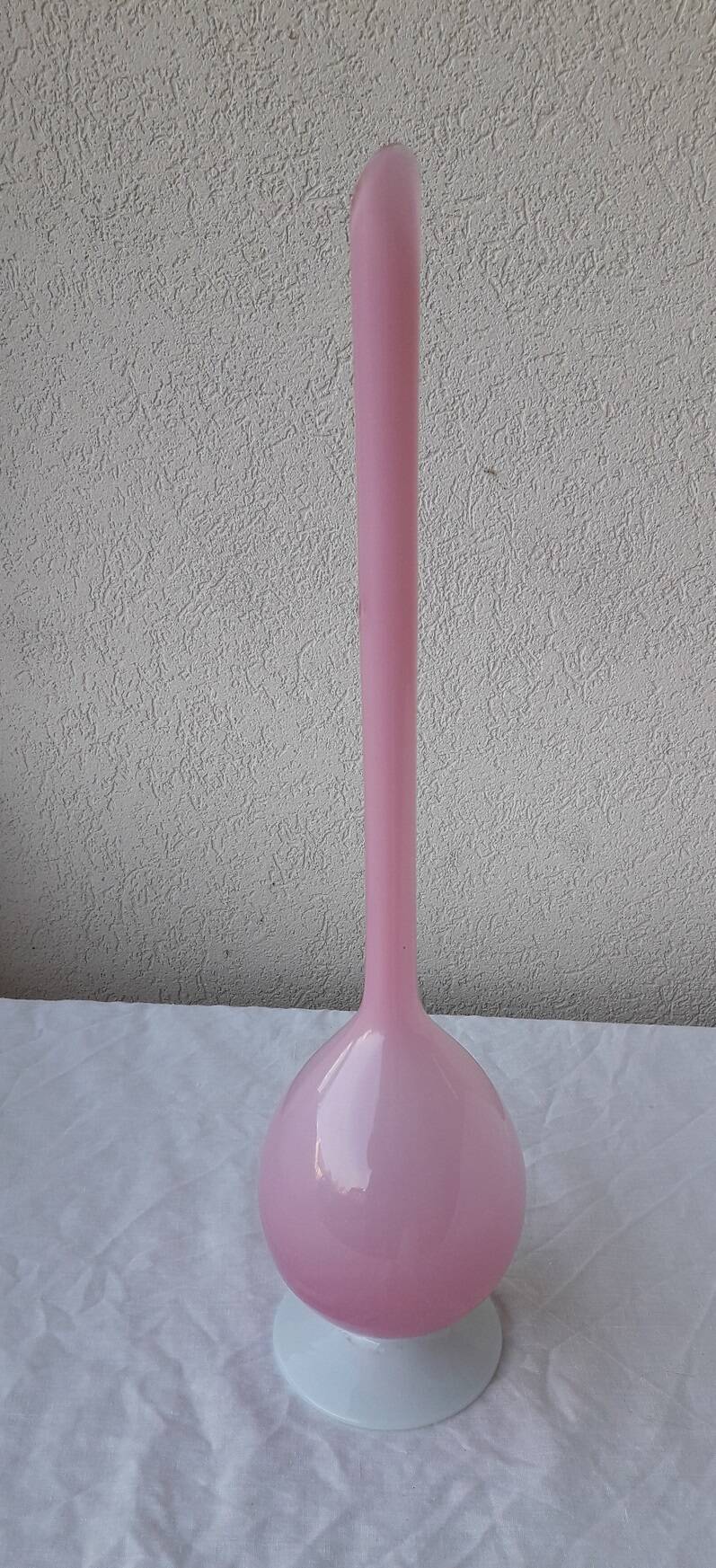 Pink opaline single-flower vase