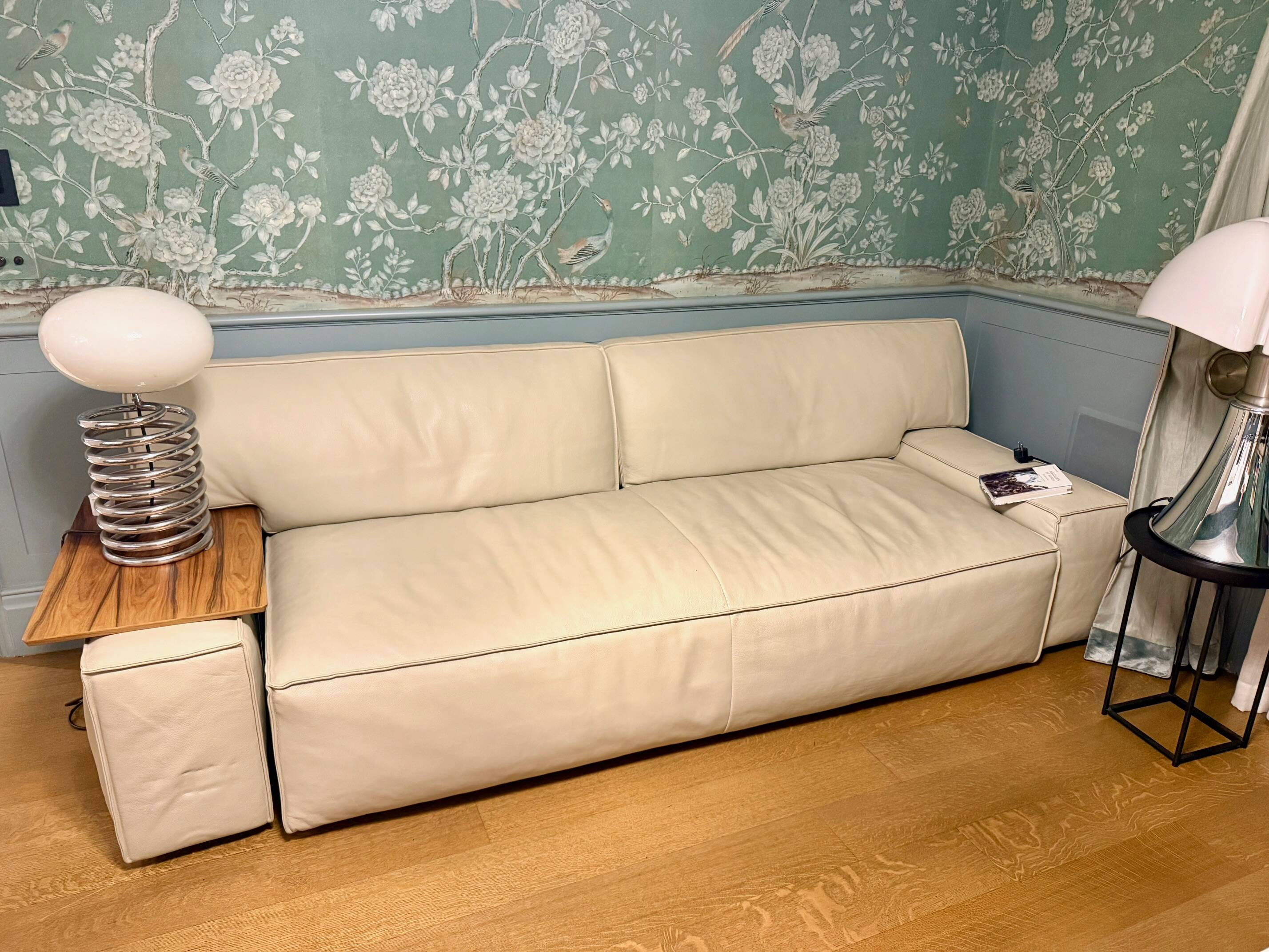 Cassina Myworld leather large model sofa and pouf