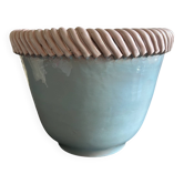 important vintage woven ceramic pot