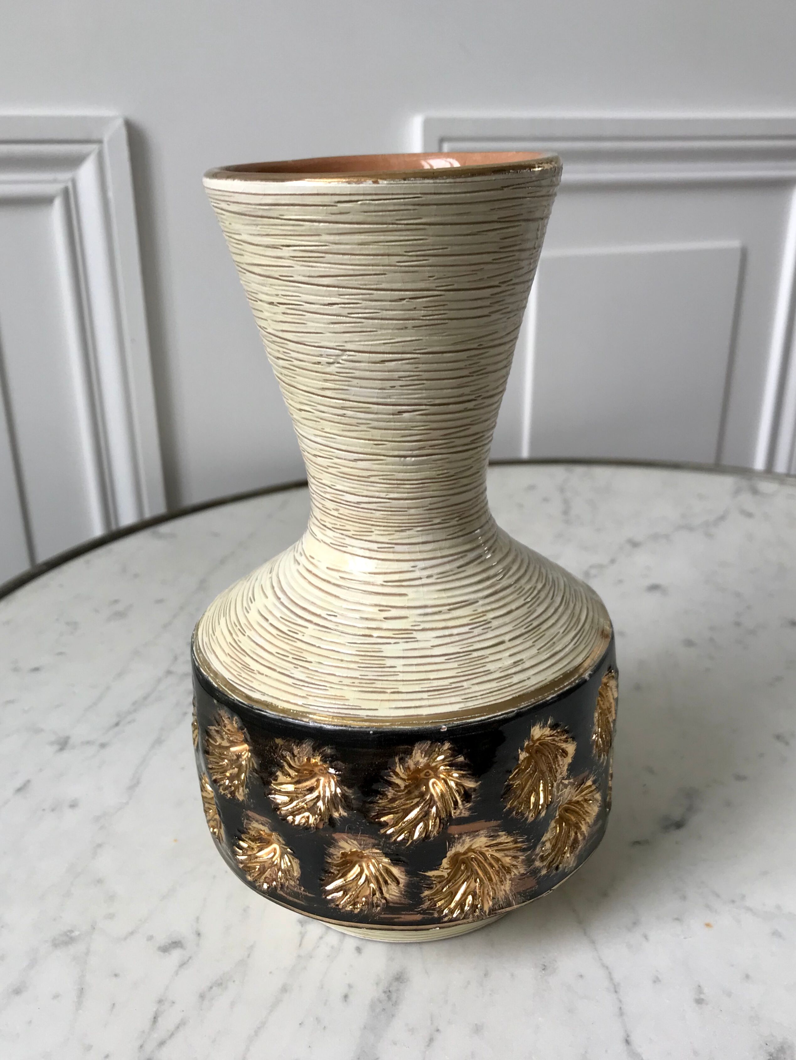 Pottery vase signed vintage 70s
