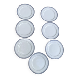 7 small plates in Royal Bone China porcelain, Maya model, Fine Bone