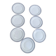 7 small plates in Royal Bone China porcelain, Maya model, Fine Bone