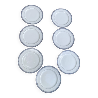 7 petites assiettes en porcelaine Royal Bone China, Modèle Maya, Fine Bone