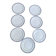7 small plates in Royal Bone China porcelain, Maya model, Fine Bone