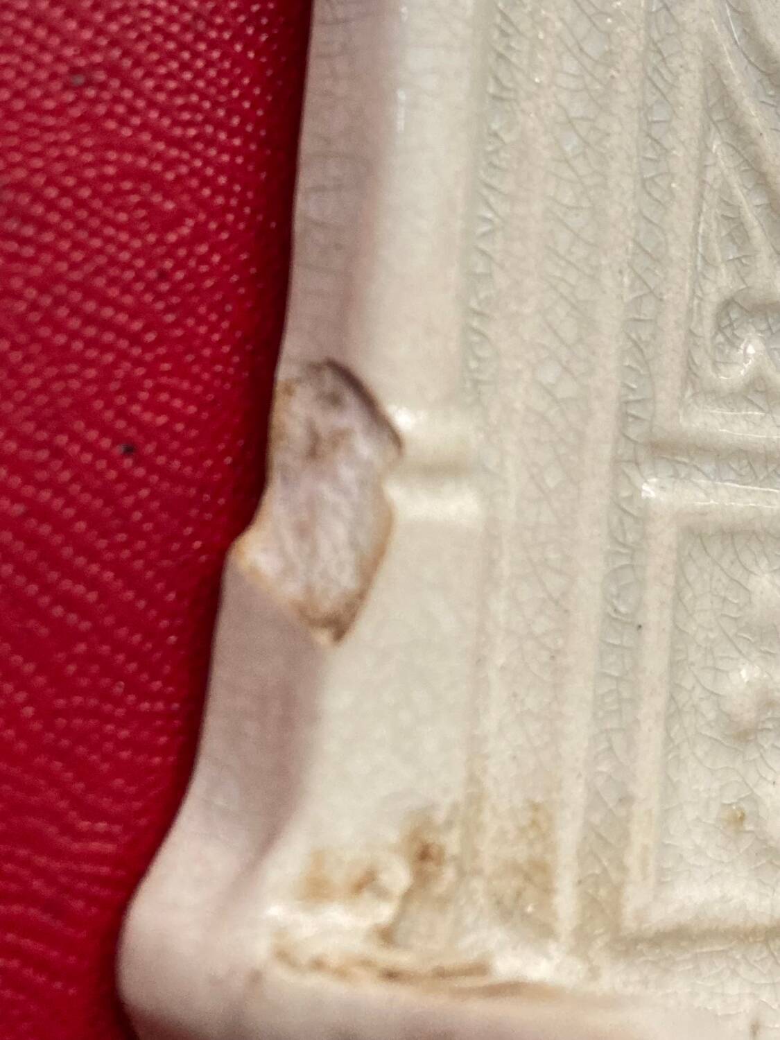 Digoin Sarreguemines earthenware holy water font