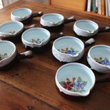 Set of 9 handmade ceramic pans