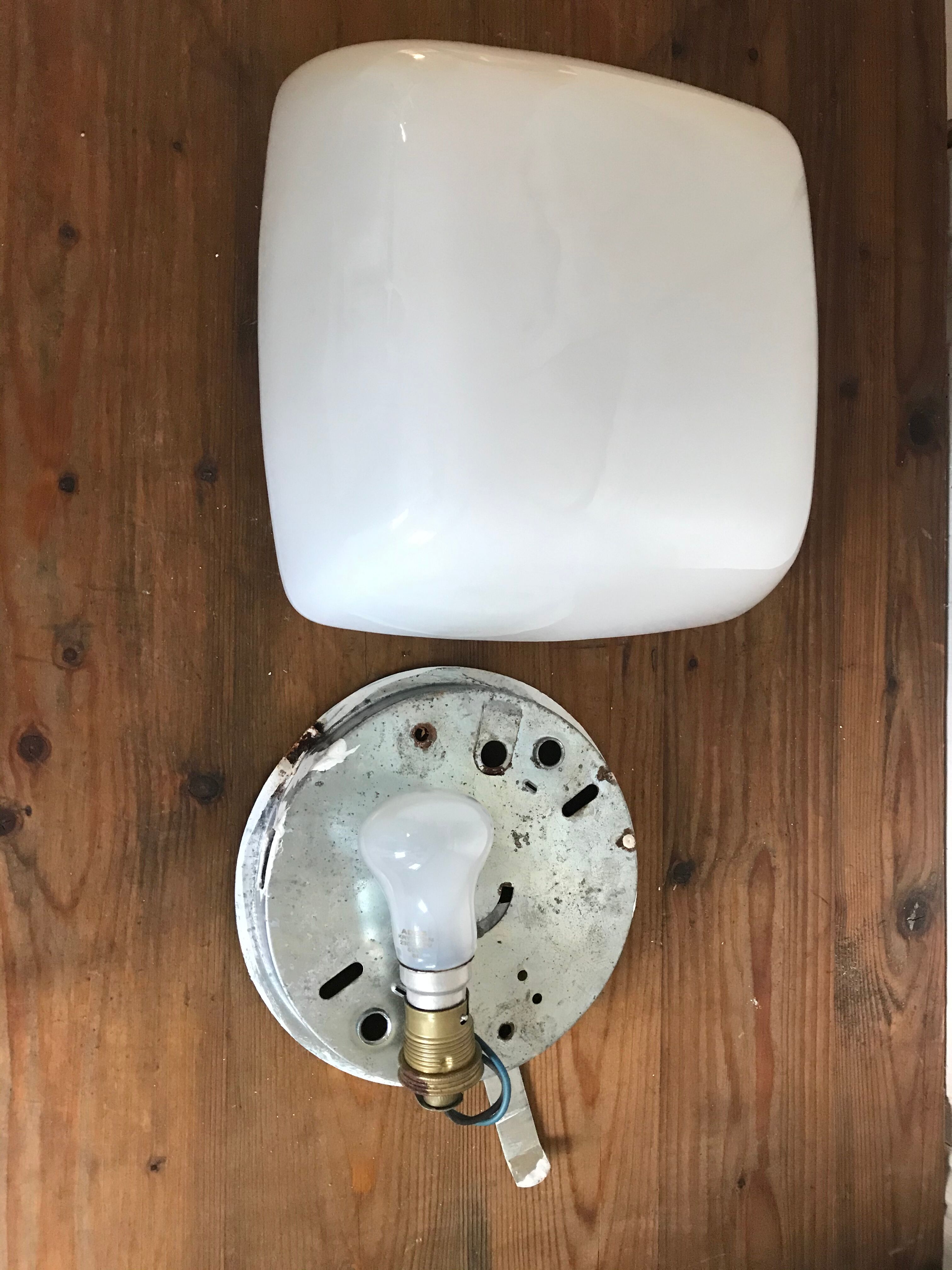 Vintage square opaline sconce