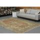 Tapis turc Oushak fait main en laine et coton orange des années 1970 203x312
