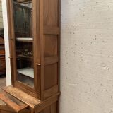 Showcase in two directoire style frames in solid walnut XX century