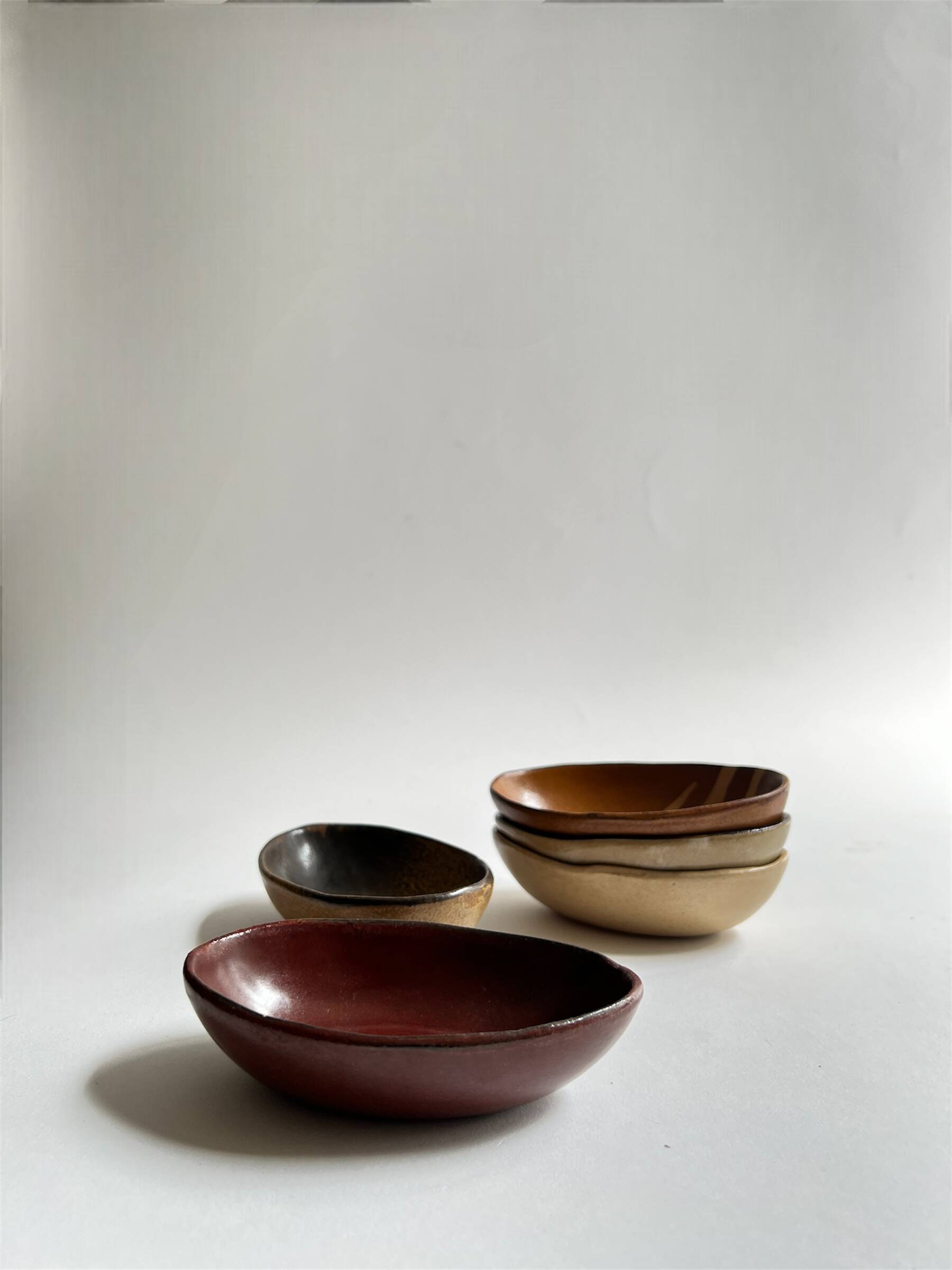 Set of 5 Japanese ceramic breakfast bowls