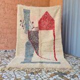 Handwoven traditional Berber rug size 1/2 m