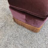 Eggplant velvet pouf