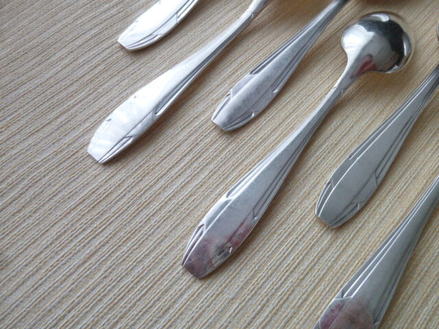 Set of 6 teaspoons in silver metal Vintage Goldsmith Apollo