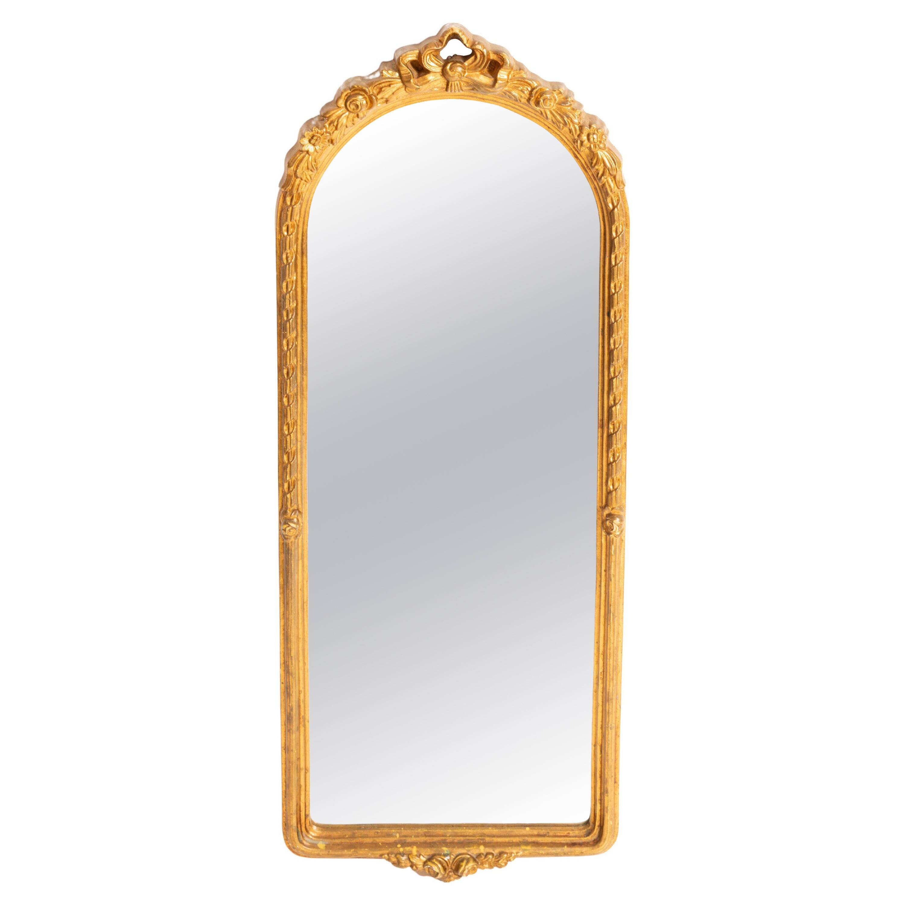 Miroir décoratif doré en bois, Italie, années 1960
