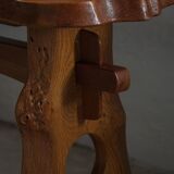 Mid-century Scandinavian coffee table made of solid elm wood, wabi-sabi style, 1960s.