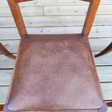 Set of 6 STELLA chairs, Art Deco, leather seat