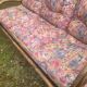Vintage rattan bench from the 60s