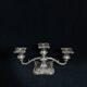 English silver metal candelabra decorated with vine leaves