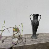 Art nouveau pewter vase 1900 signed