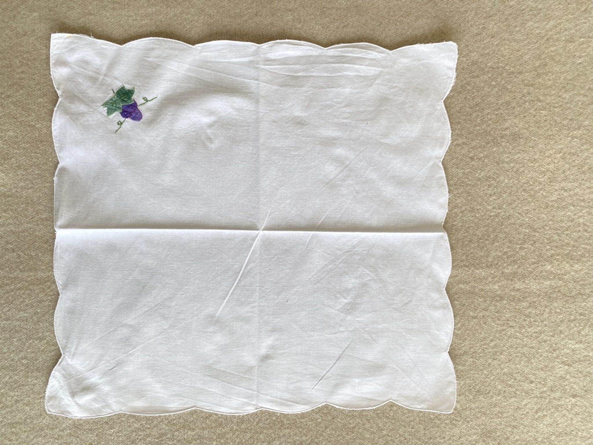 10 serviette de table 'les  vendanges"  fils de coton  - 44x42 cm