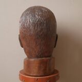 Kanak head wooden sculpture New Caledonia handmade object tribal ethnic marotte face