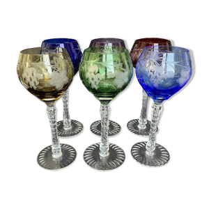 6 verres en cristal taillé