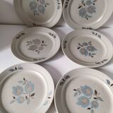 6 Saint-Amand stoneware dinner plates, Sologne pattern