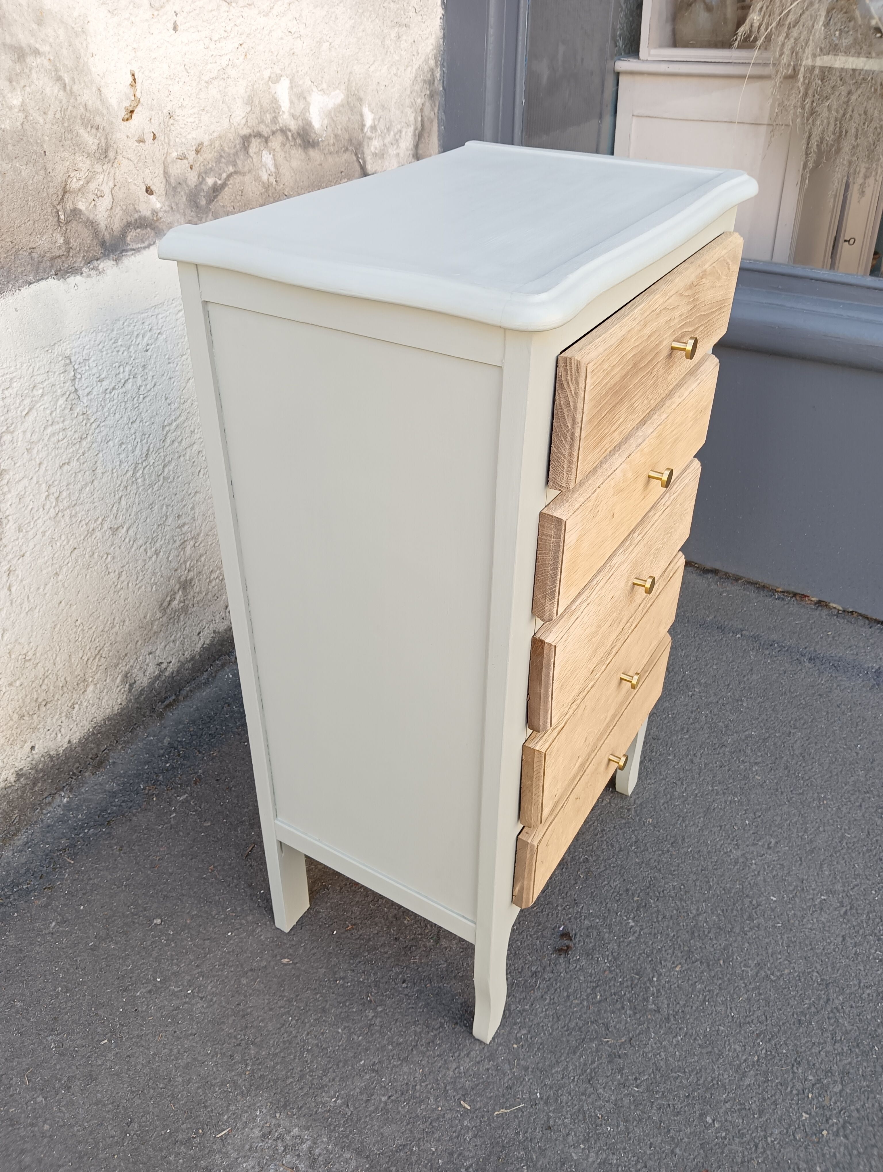 Grey & wood rag picker 5 drawers