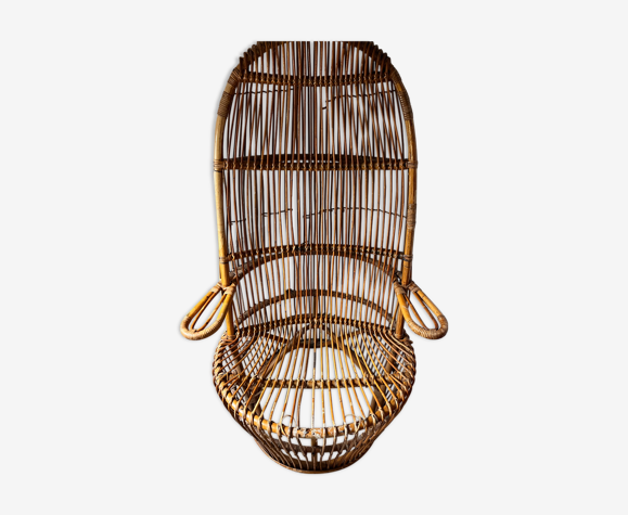 Fauteuil vintage Monodesi rotin 1950
