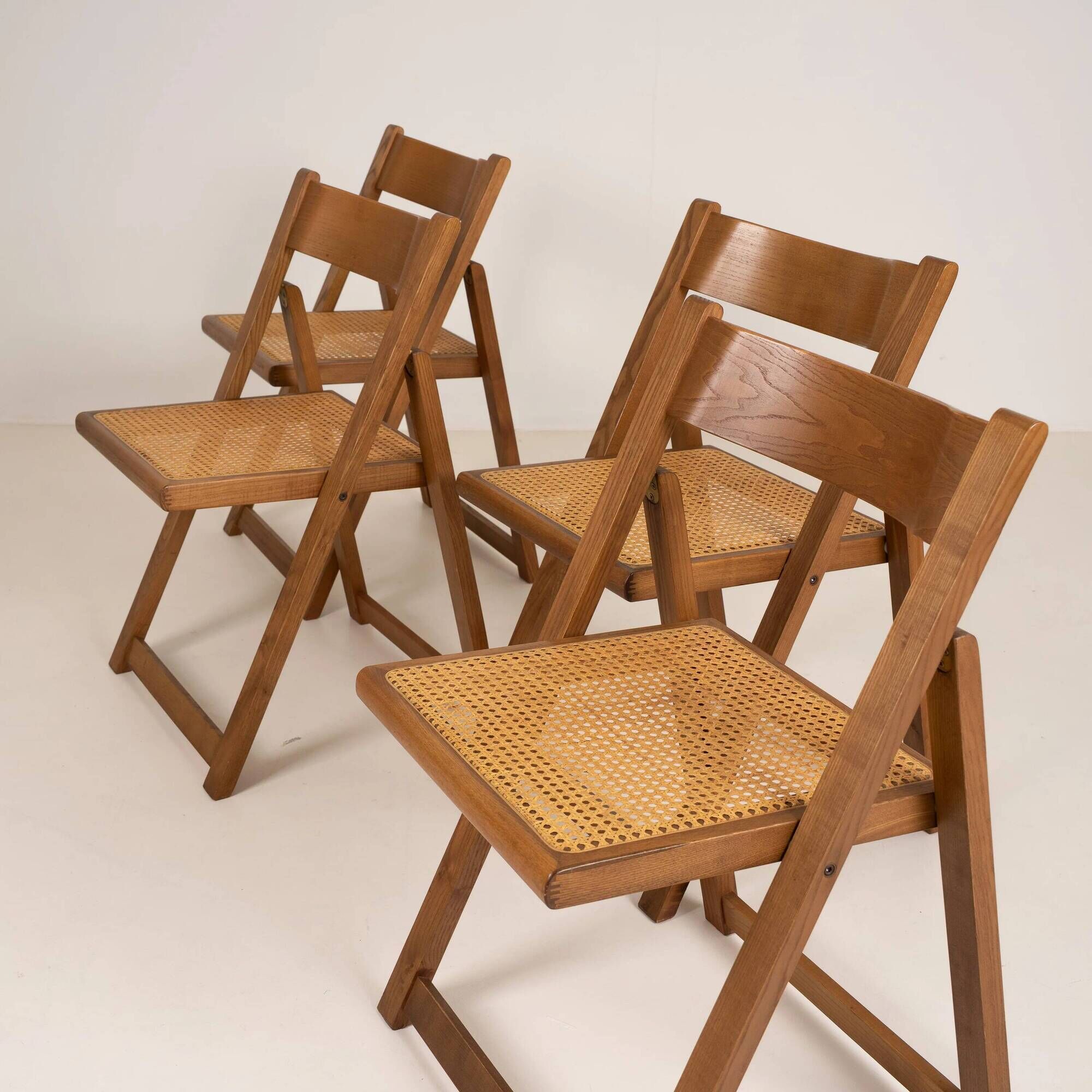 Set of Four Folding Dining Chairs,