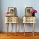 Paire de tables de chevet peints style Louis XV