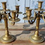 Duo of bronze candlesticks