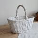 Vintage wicker basket painted white