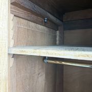 Large asymmetrical Art Deco wardrobe with three doors in oak (renovated)