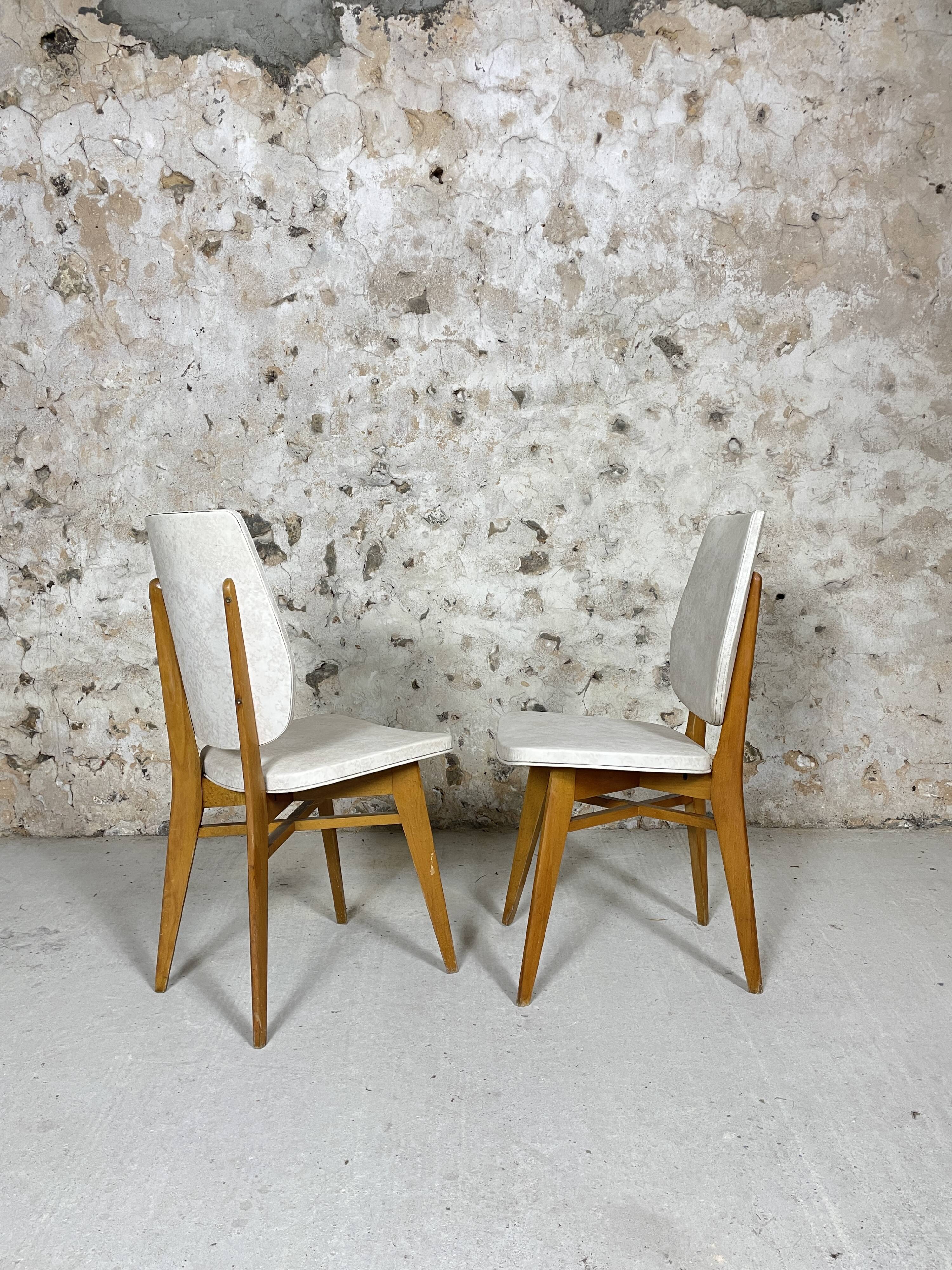 Chaises skaï blanc