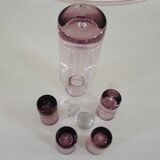 Ancien Service à Liqueur / Digestif en Verre Violet