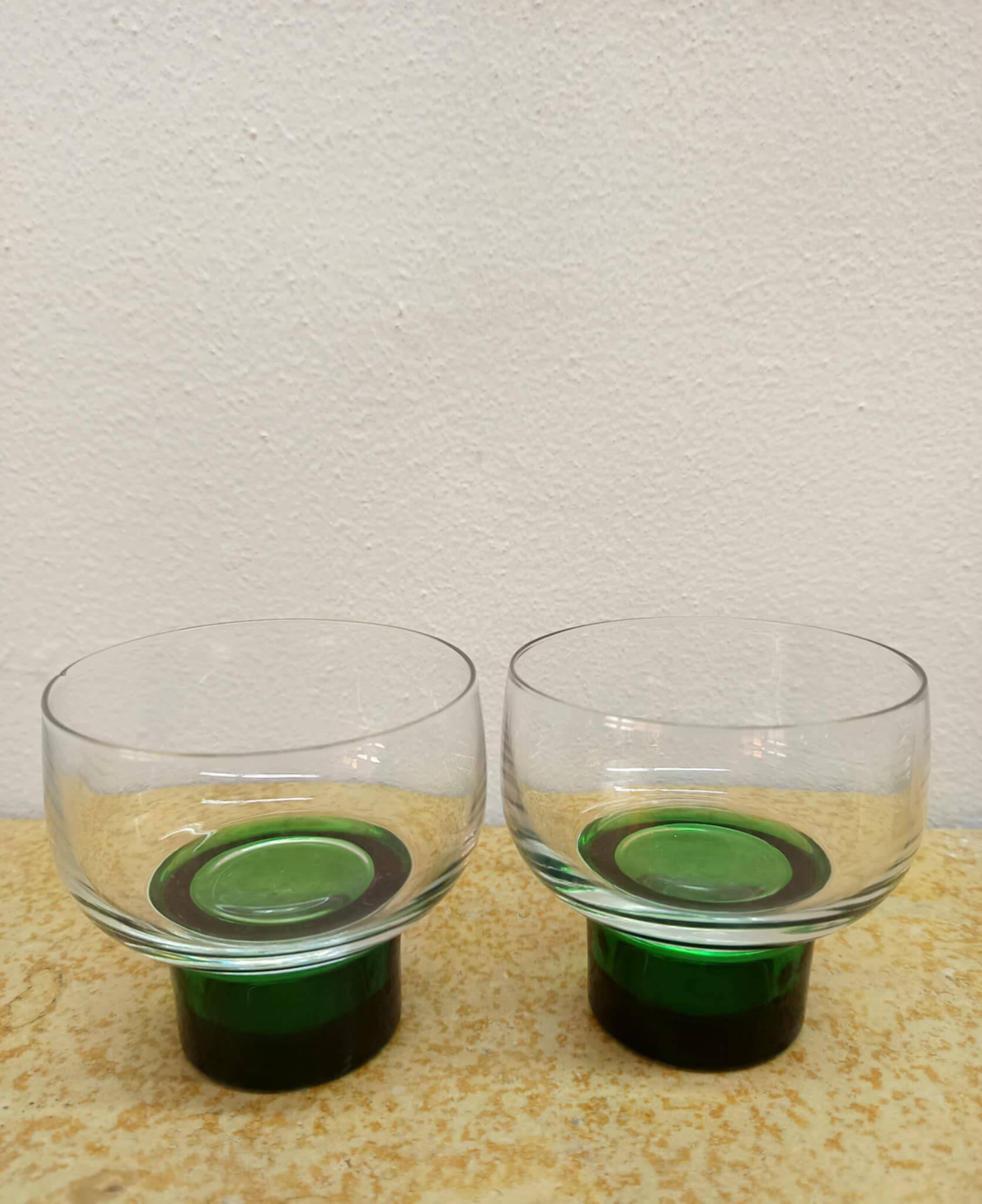 Six verres Luminarc 1970 vert