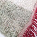 Moroccan Berber carpet Boujaad ecru with colorful flats 287x193cm