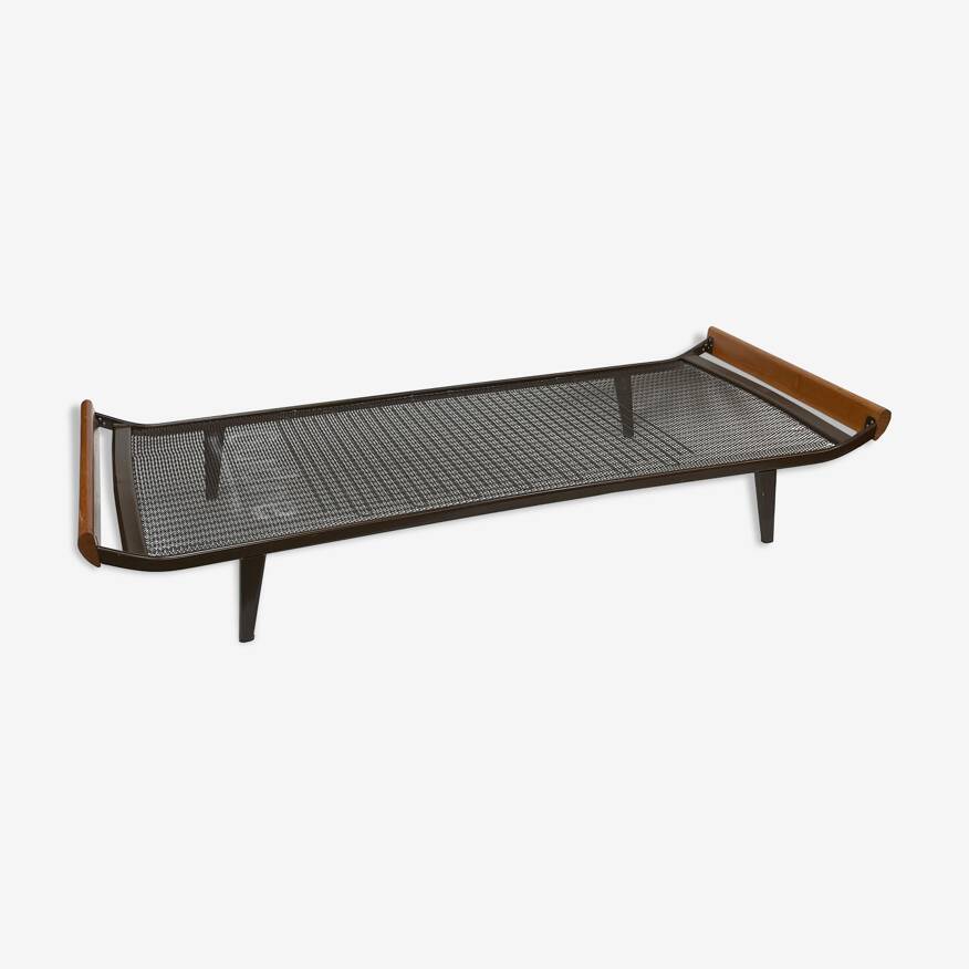 Vintage Auping Cleopatra daybed in teak metal design by Dick Cordemeyer