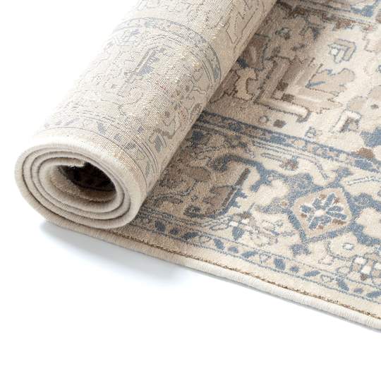 Beige and blue 2x3 m KAMA oriental carpet