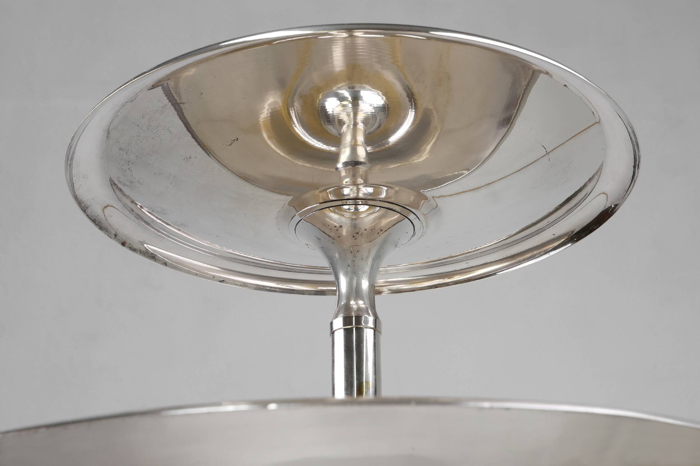 Large antique silver-plated bowl / etagère, France ca. 1900