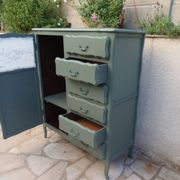 Armoire ancienne Green Smoke – Toile de Jouy .