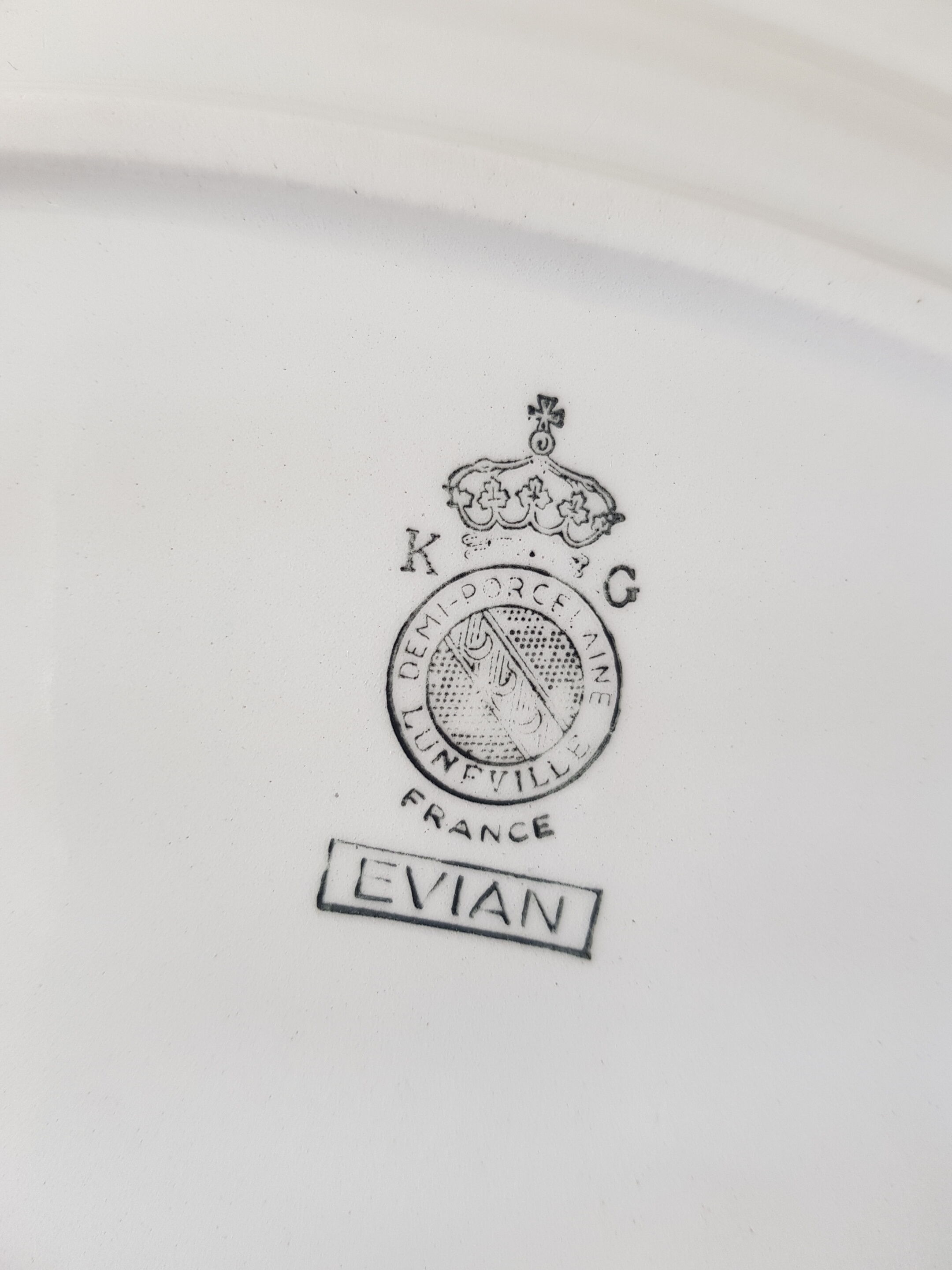 Old oval dish in luneville earthenware model evian floral decoration