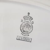 Ancien plat ovale en faïence luneville modèle evian décor floral