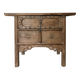 Very old elm wood with carved patterns and ironwork pieces.